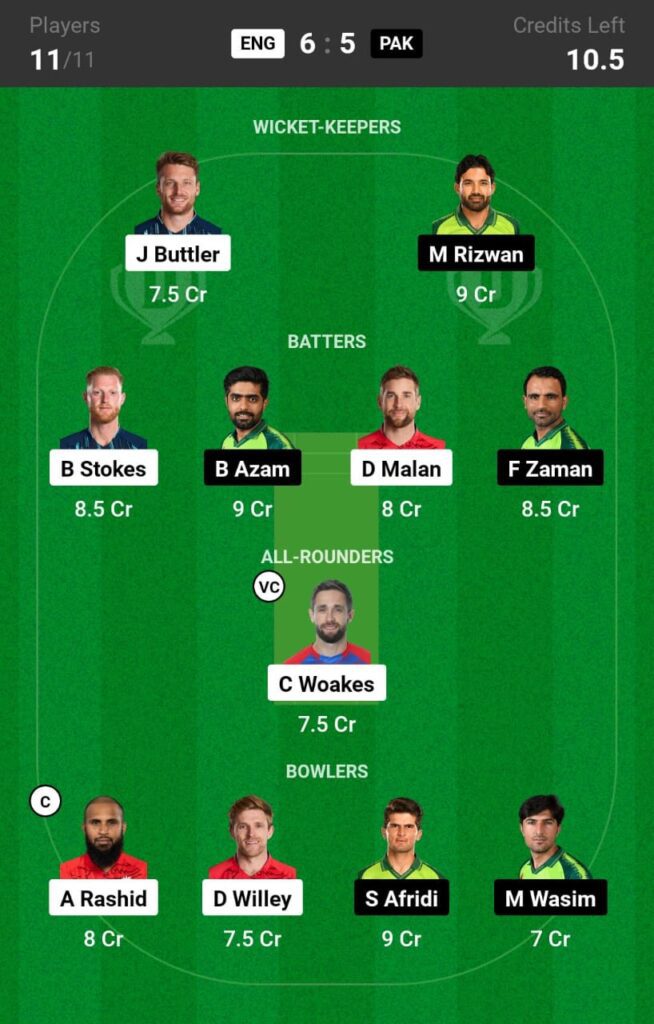 ENG vs PAK Dream11 Prediction