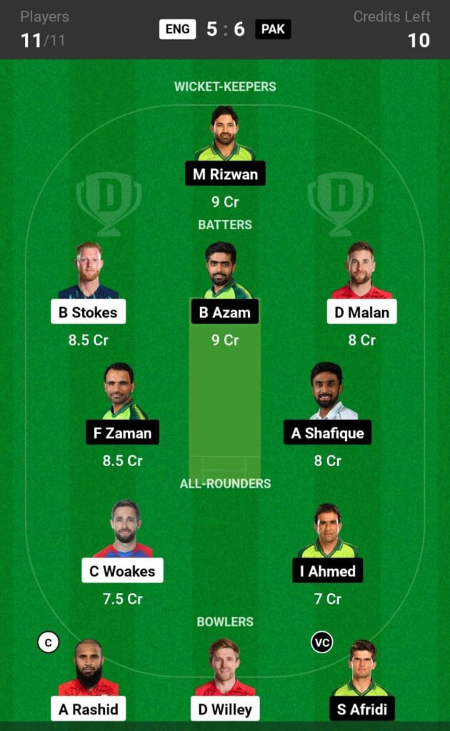 ENG vs PAK Dream11 Prediction