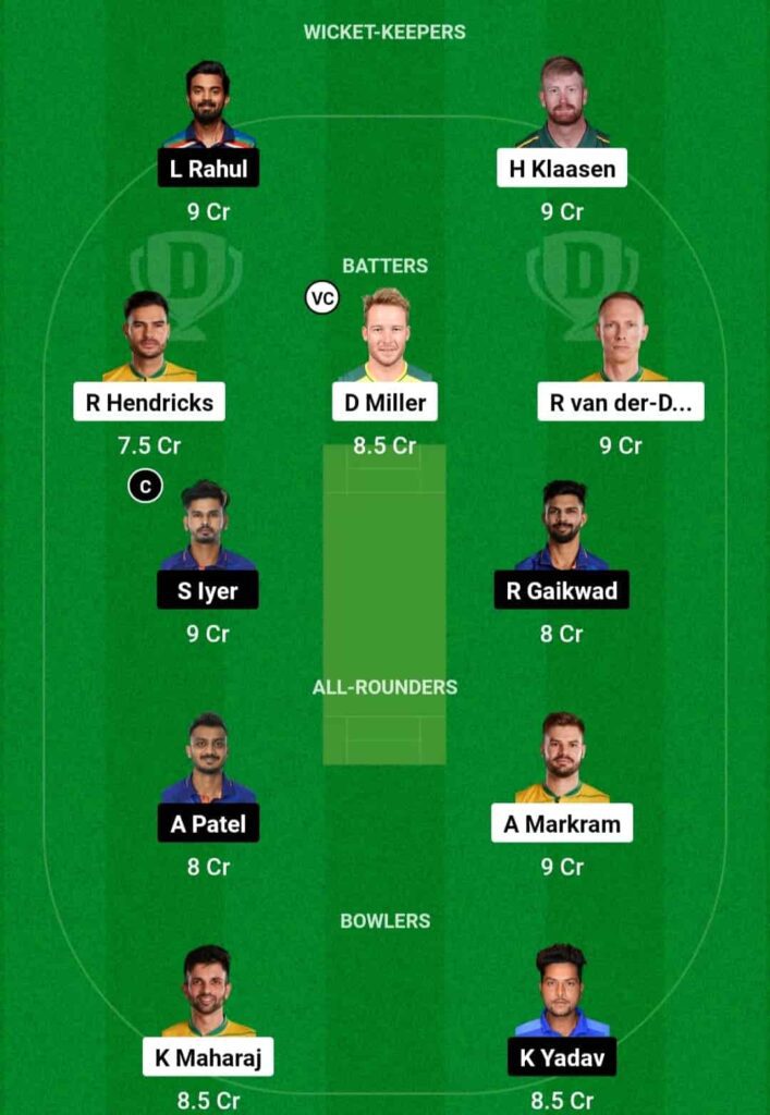 IND vs SA 1st ODI Dream 11 Prediction Team